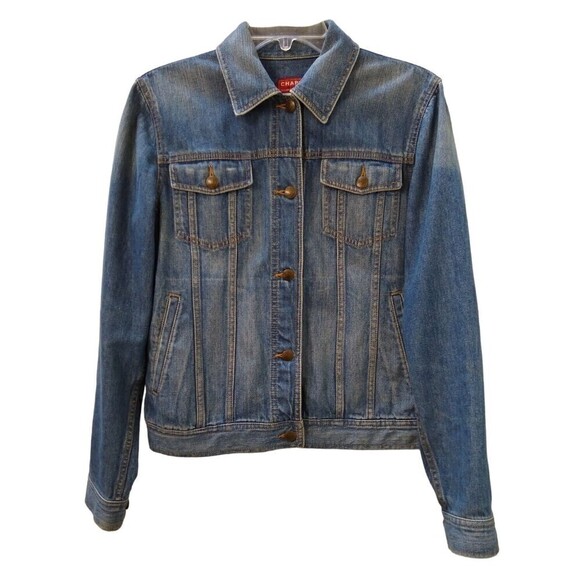 CHAPS Women's Classic Blue Denim Jacket Size Medium - Picture 1 of 6